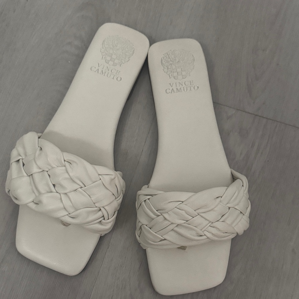 Vince Camuto Antonni White Braided Sandals
